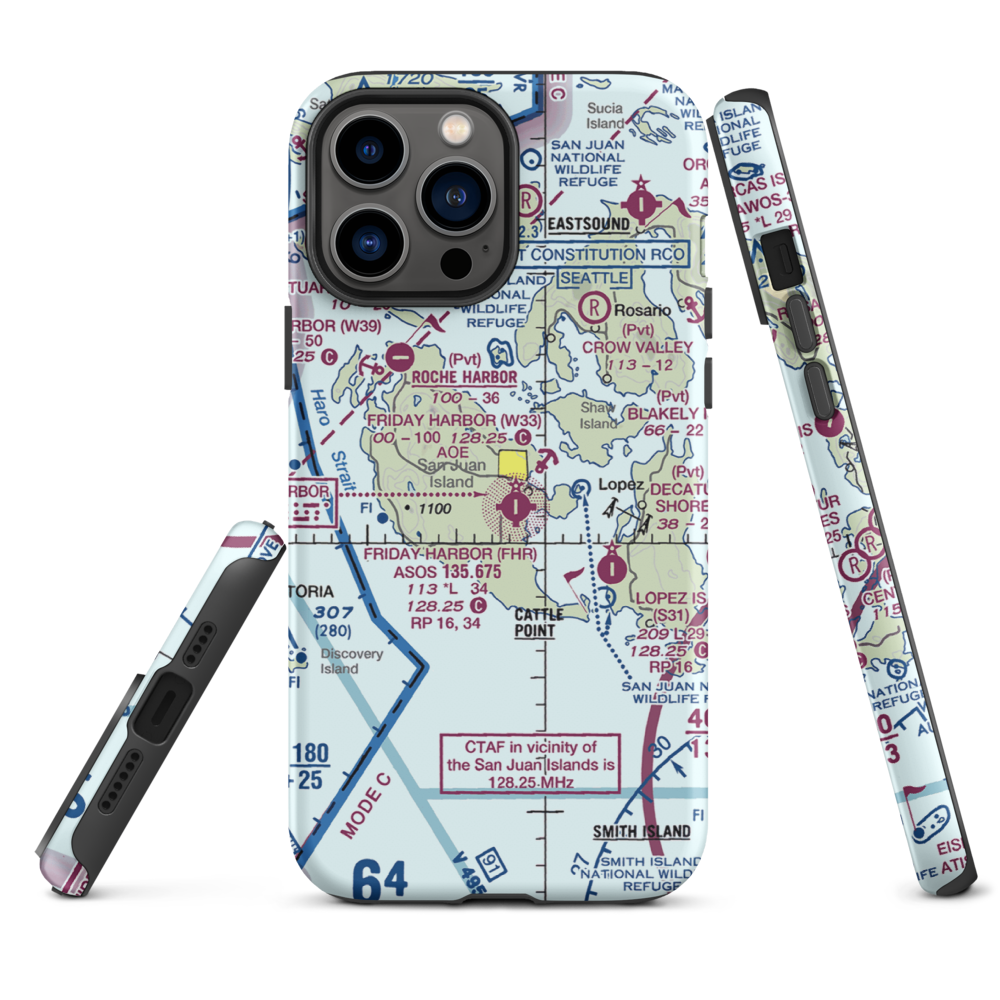 Friday West Airport (1WA9) VFR Sectional  Tough iPhone Case iPhone 13 Pro Max model shown