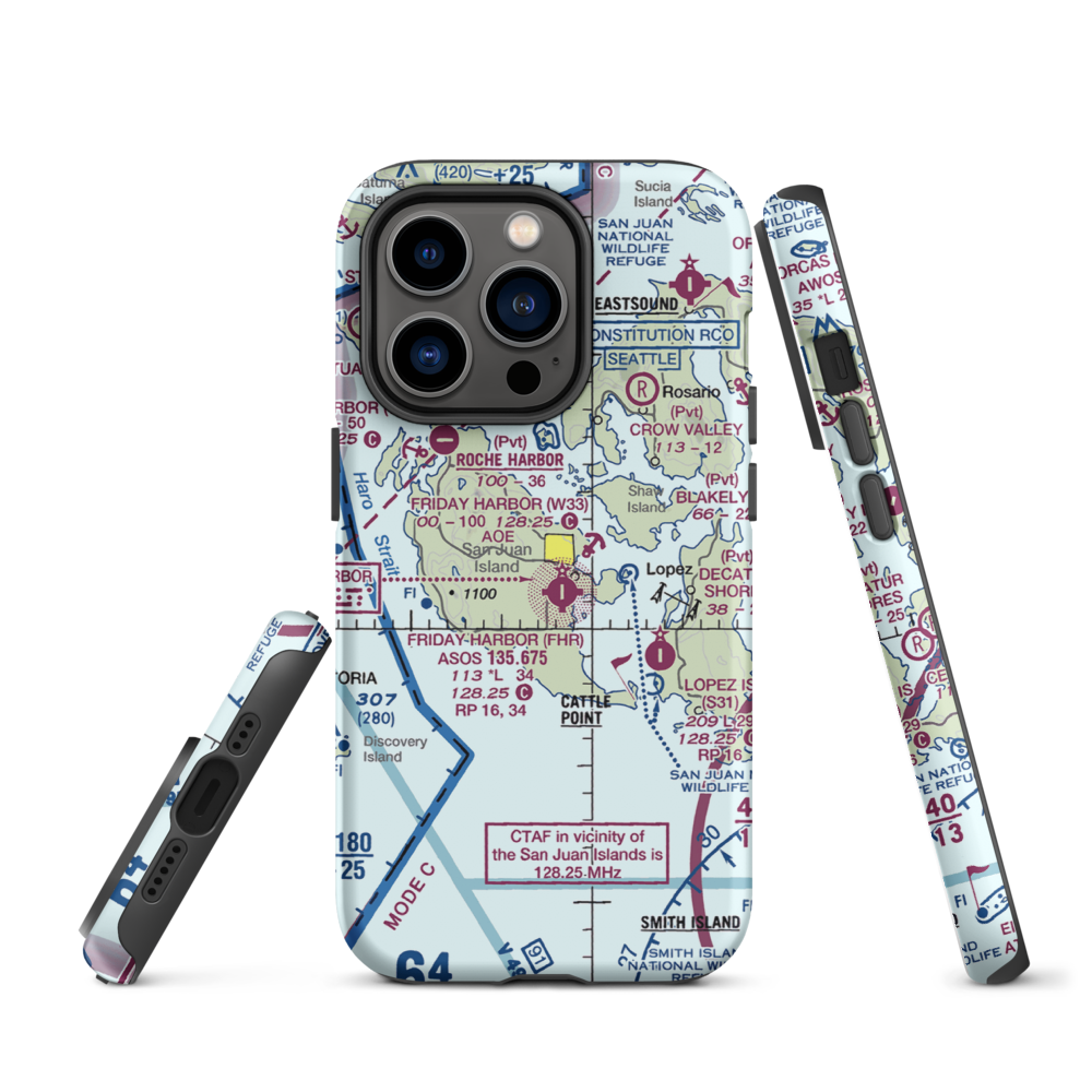 Friday West Airport (1WA9) VFR Sectional  Tough iPhone Case iPhone 14 Pro model shown