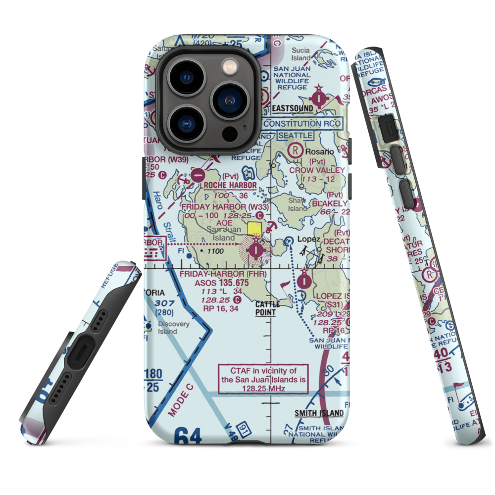 Friday West Airport (1WA9) VFR Sectional  Tough iPhone Case iPhone 14 Pro Max model shown