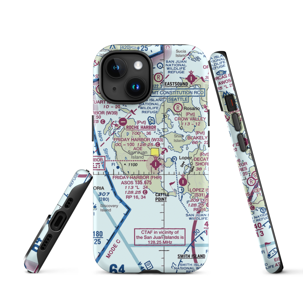 Friday West Airport (1WA9) VFR Sectional  Tough iPhone Case iPhone 15 model shown