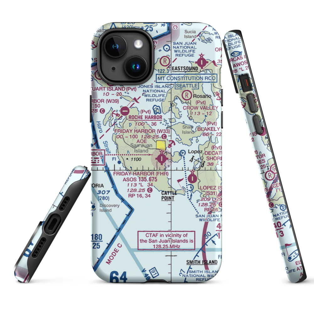 Friday West Airport (1WA9) VFR Sectional  Tough iPhone Case iPhone 15 Plus model shown