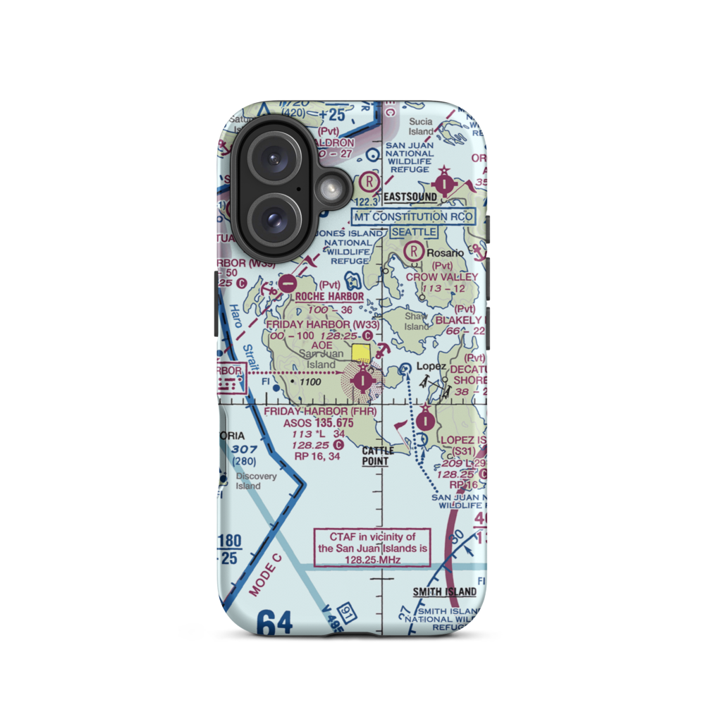 Friday West Airport (1WA9) VFR Sectional  Tough iPhone Case iPhone 16 model shown