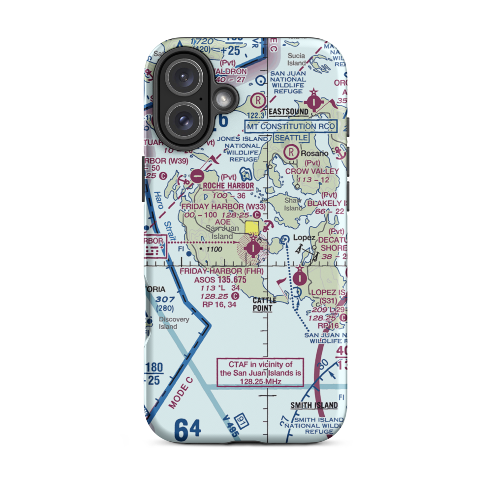 Friday West Airport (1WA9) VFR Sectional  Tough iPhone Case iPhone 16 Plus model shown