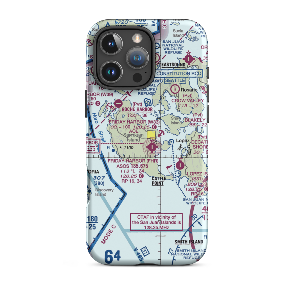 Friday West Airport (1WA9) VFR Sectional  Tough iPhone Case iPhone 16 Pro Max model shown
