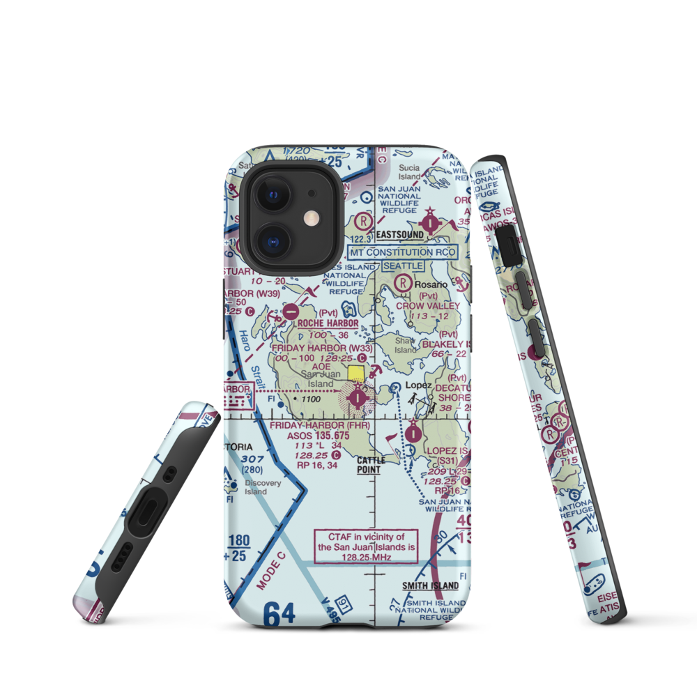Friday West Airport (1WA9) VFR Sectional  Tough iPhone Case iPhone 12 mini model shown