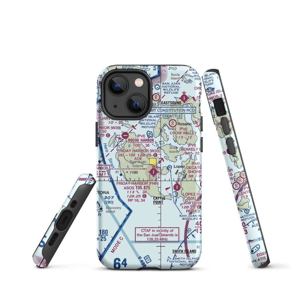 Friday West Airport (1WA9) VFR Sectional  Tough iPhone Case iPhone 13 mini model shown