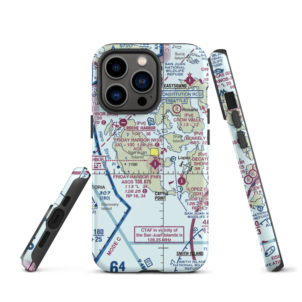 Friday West Airport (1WA9) VFR Sectional  Tough iPhone Case iPhone 13 Pro model shown
