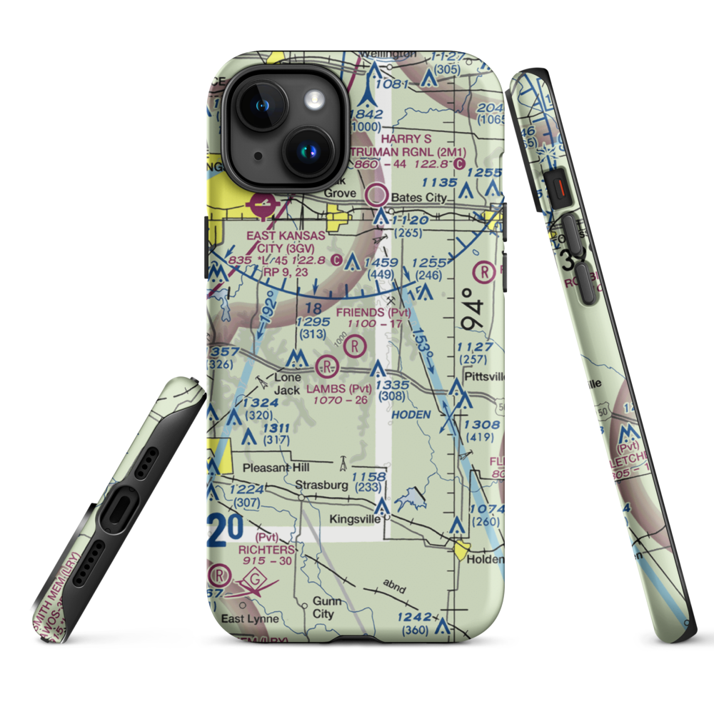 Friends Field (4MO9) VFR Sectional  Tough iPhone Case iPhone 15 Plus model shown