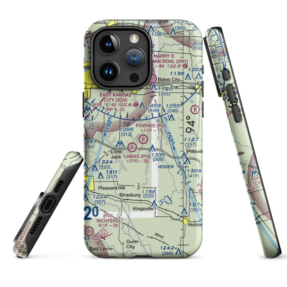 Friends Field (4MO9) VFR Sectional  Tough iPhone Case iPhone 15 Pro Max model shown