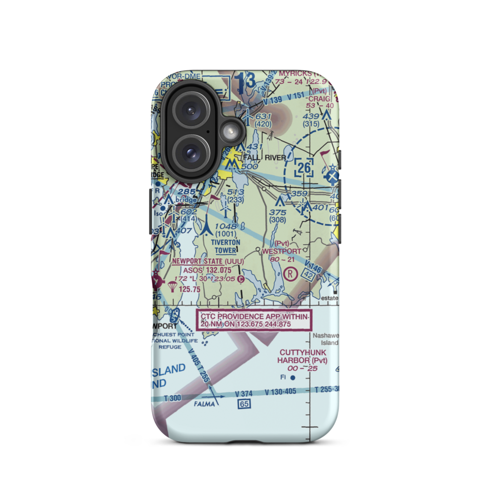 Friends Ultralightport (MA07) VFR Sectional  Tough iPhone Case iPhone 16 model shown