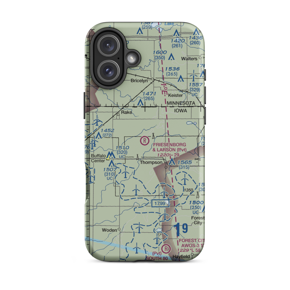 Friesenborg & Larson Airport (IA70) VFR Sectional  Tough iPhone Case iPhone 16 Plus model shown