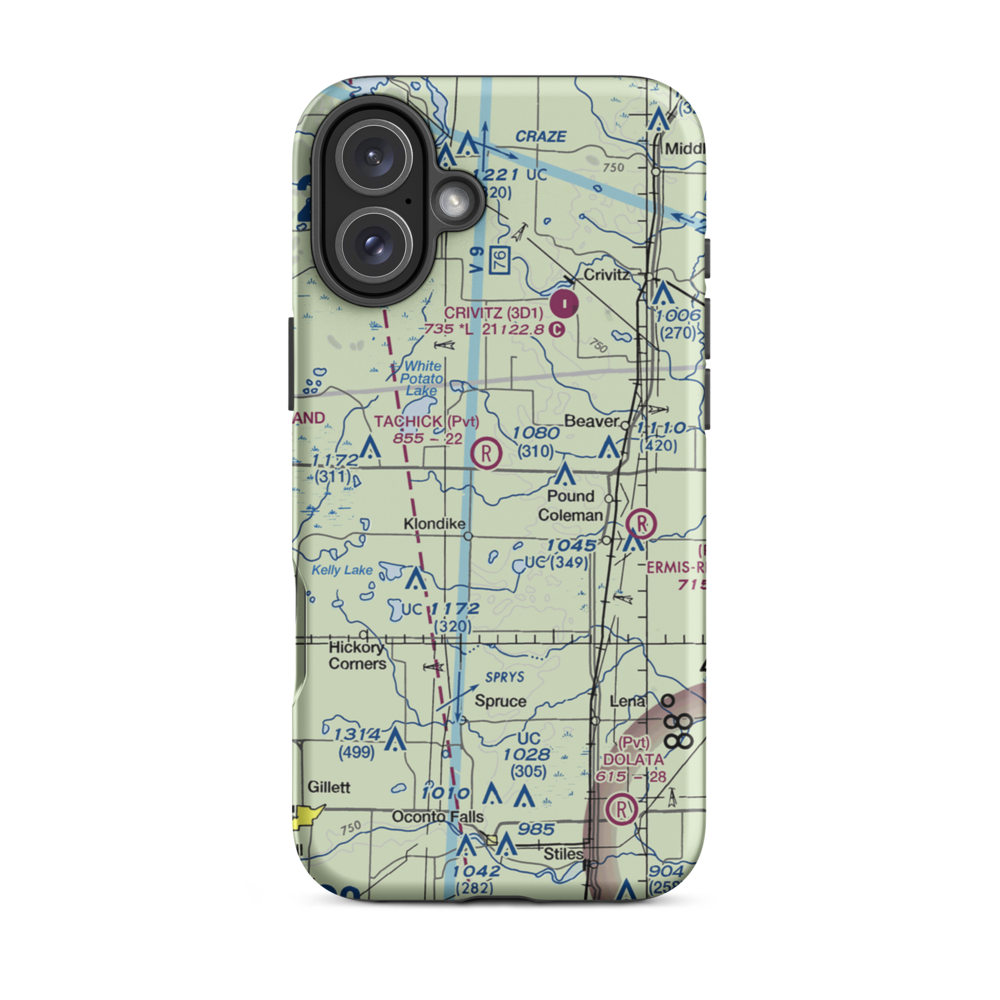 Frievalt Airport (WS11) VFR Sectional  Tough iPhone Case iPhone 16 Plus model shown