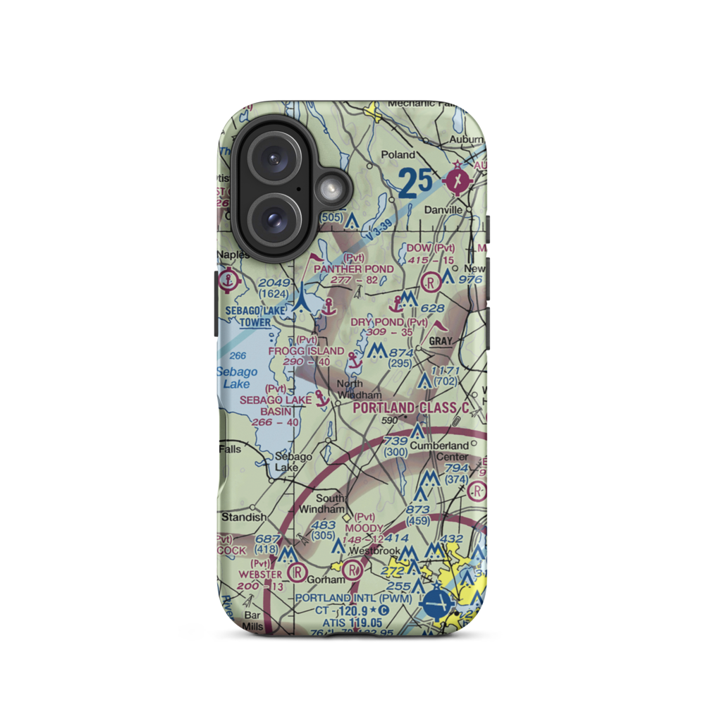 Frogg Island Seaplane Base (5ME2) VFR Sectional  Tough iPhone Case iPhone 16 model shown