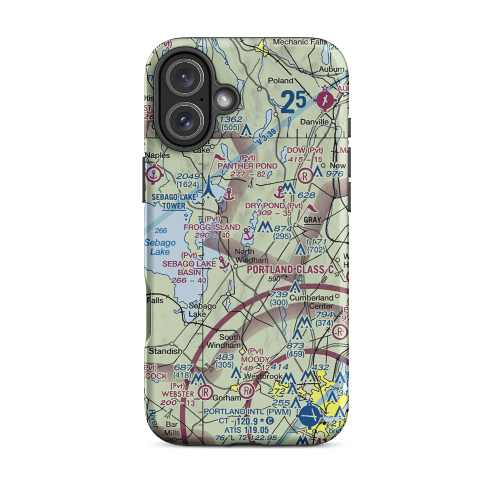 Frogg Island Seaplane Base (5ME2) VFR Sectional  Tough iPhone Case iPhone 16 Plus model shown