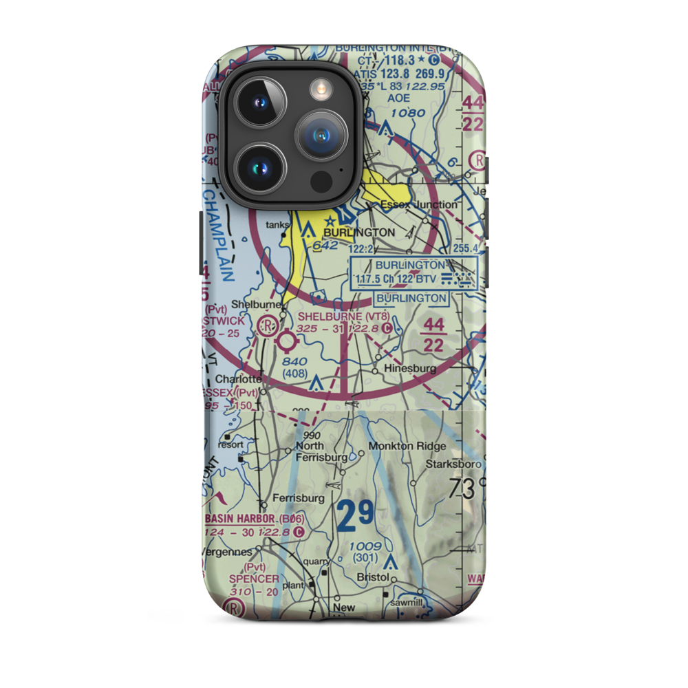 Frogs End Airport (42VT) VFR Sectional  Tough iPhone Case iPhone 16 Pro Max model shown