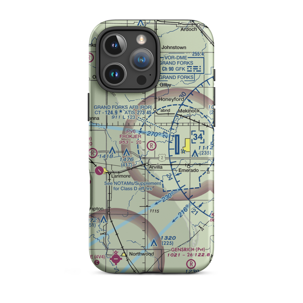 Frokjer Airport (ND60) VFR Sectional  Tough iPhone Case iPhone 16 Pro Max model shown