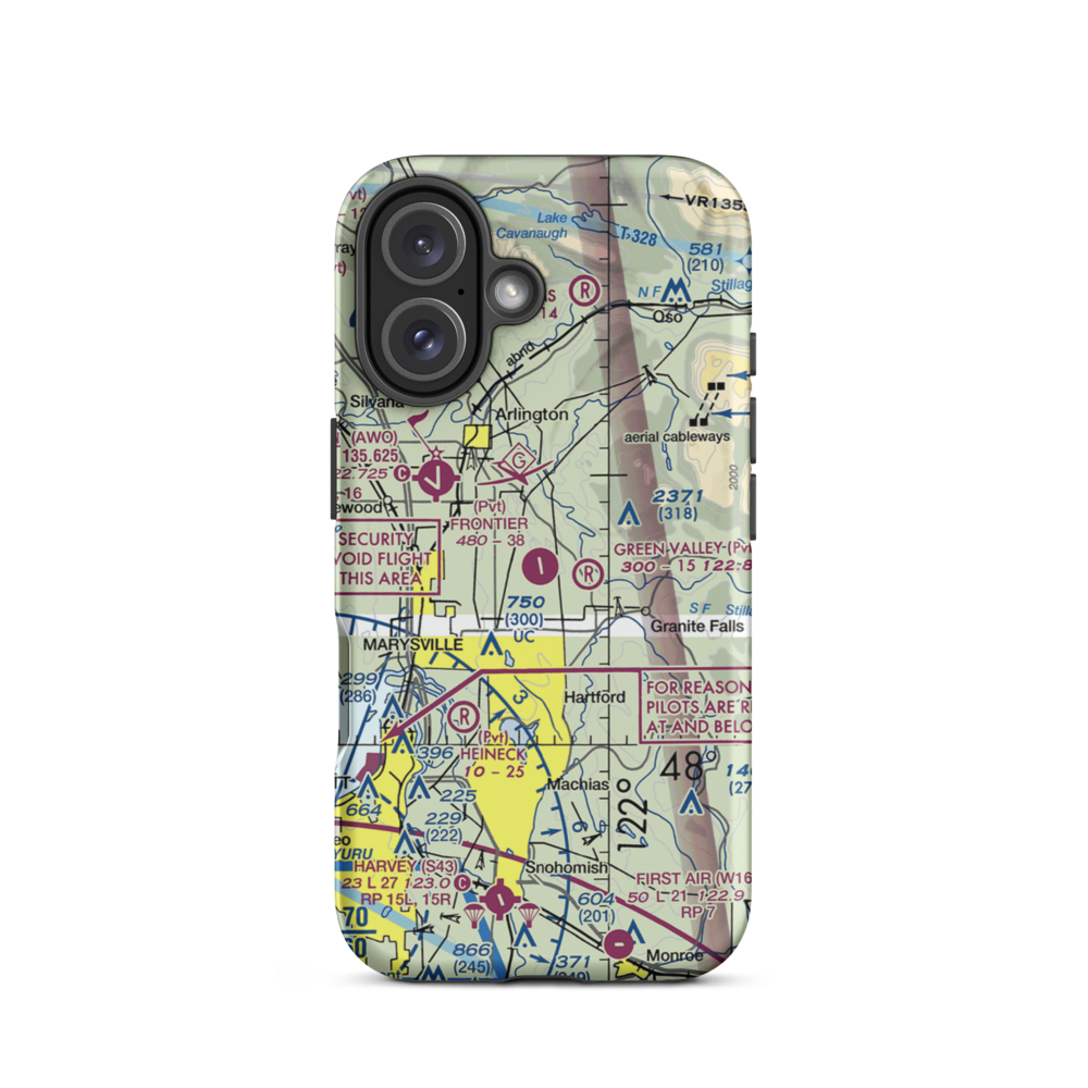 Frontier Airpark (WN53) VFR Sectional  Tough iPhone Case iPhone 16 model shown