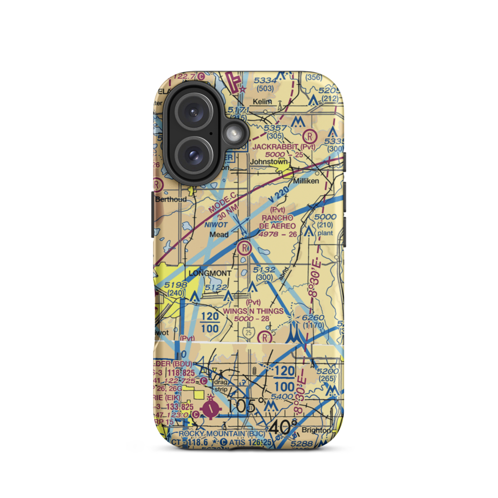 Frontier Airstrip (US-0076) VFR Sectional  Tough iPhone Case iPhone 16 model shown