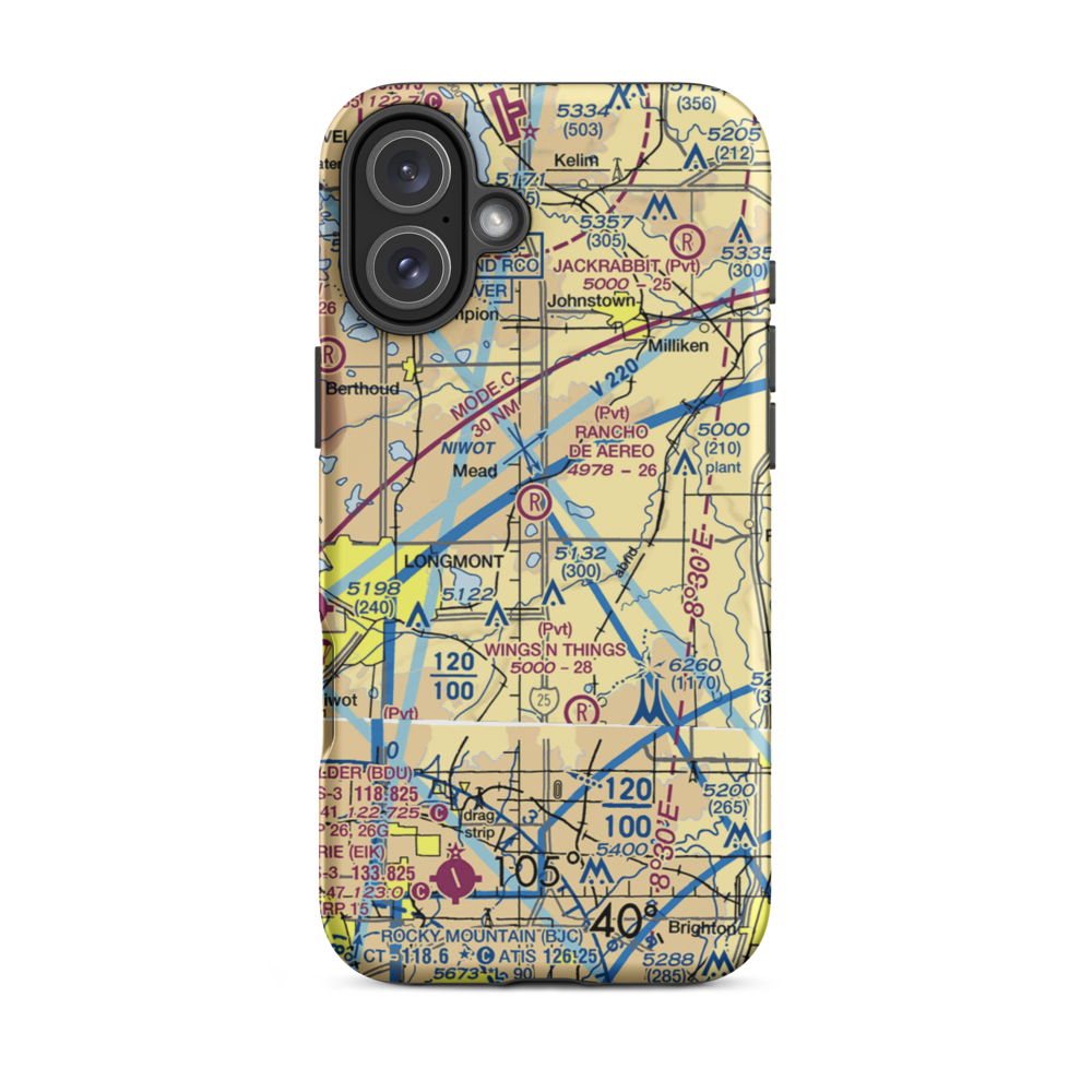 Frontier Airstrip (US-0076) VFR Sectional  Tough iPhone Case iPhone 16 Plus model shown