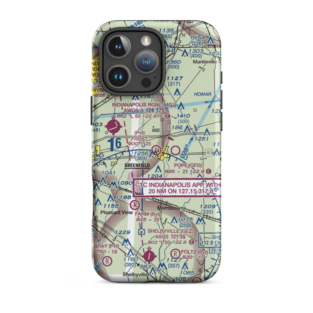 Frost Field (0II7) VFR Sectional  Tough iPhone Case iPhone 16 Pro Max model shown