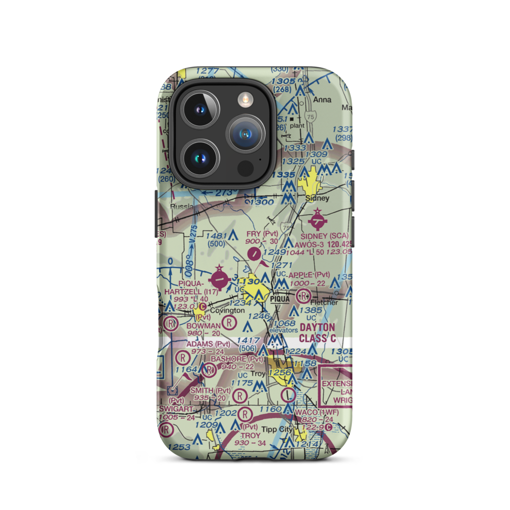 Fry Airport (0OH8) VFR Sectional  Tough iPhone Case iPhone 16 Pro model shown