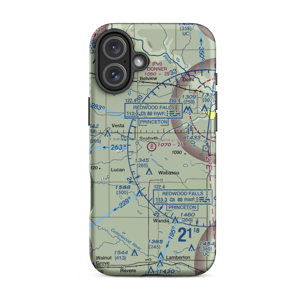 Fuhr Flying Svc Airport (60MN) VFR Sectional  Tough iPhone Case iPhone 16 Plus model shown