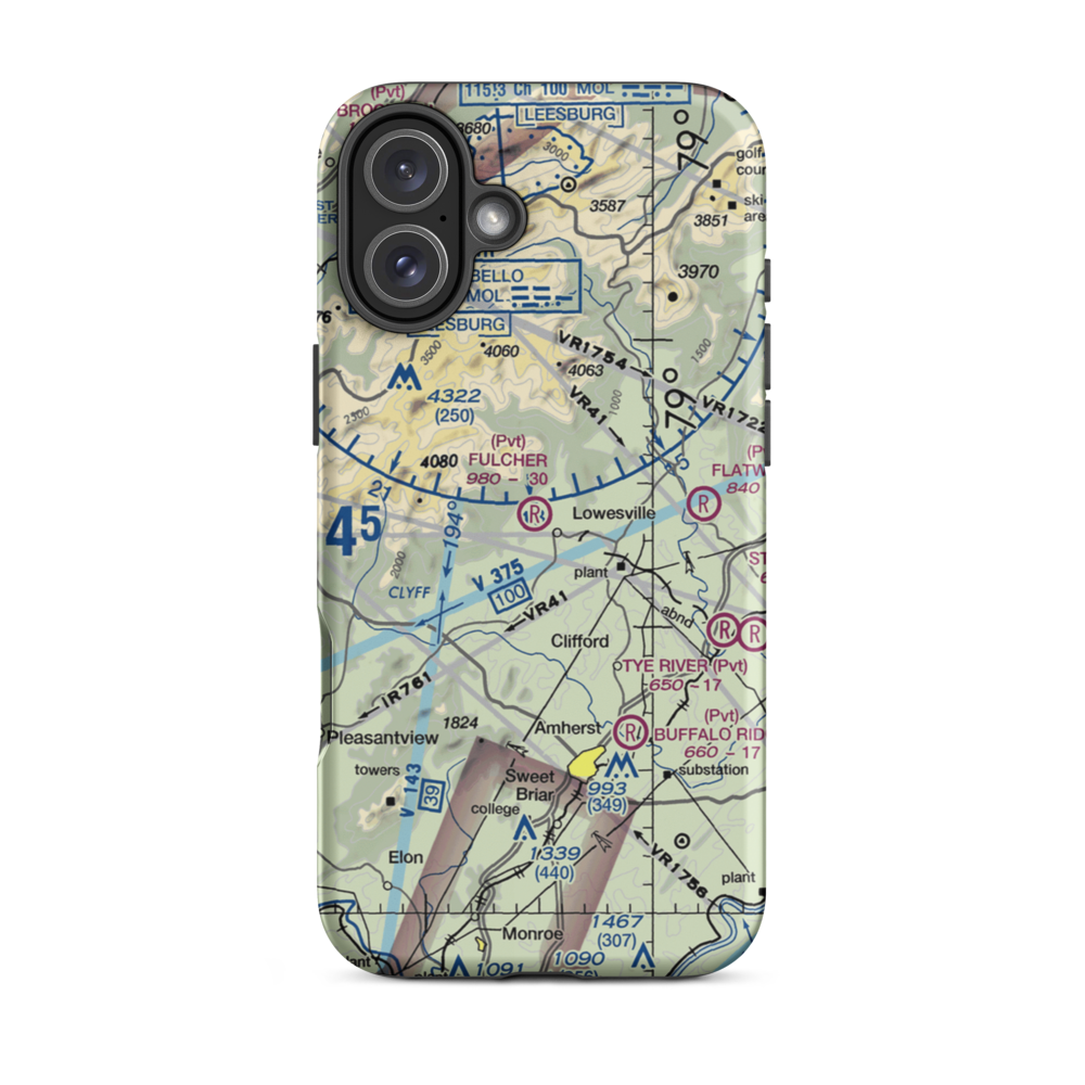 Fulcher Family Farms Airport (VG06) VFR Sectional  Tough iPhone Case iPhone 16 Plus model shown