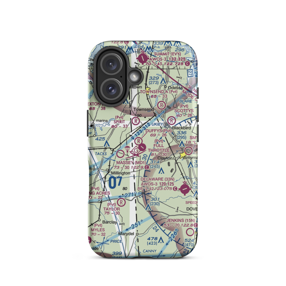 Full Throttle Farm Airport (23DE) VFR Sectional  Tough iPhone Case iPhone 16 model shown