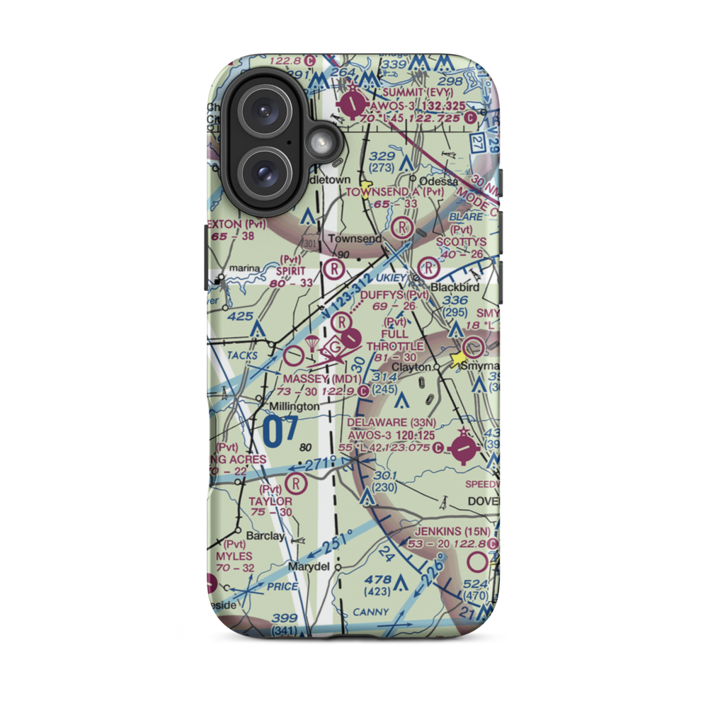 Full Throttle Farm Airport (23DE) VFR Sectional  Tough iPhone Case iPhone 16 Plus model shown