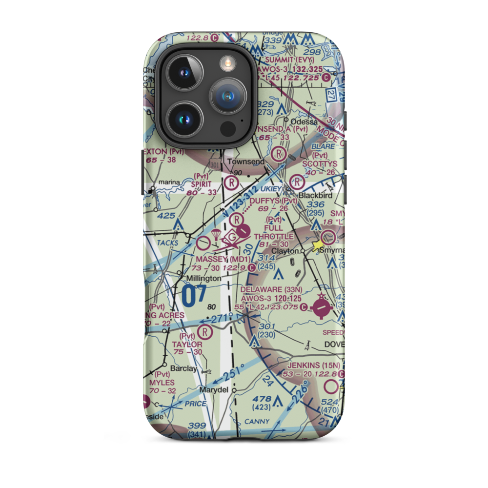Full Throttle Farm Airport (23DE) VFR Sectional  Tough iPhone Case iPhone 16 Pro Max model shown