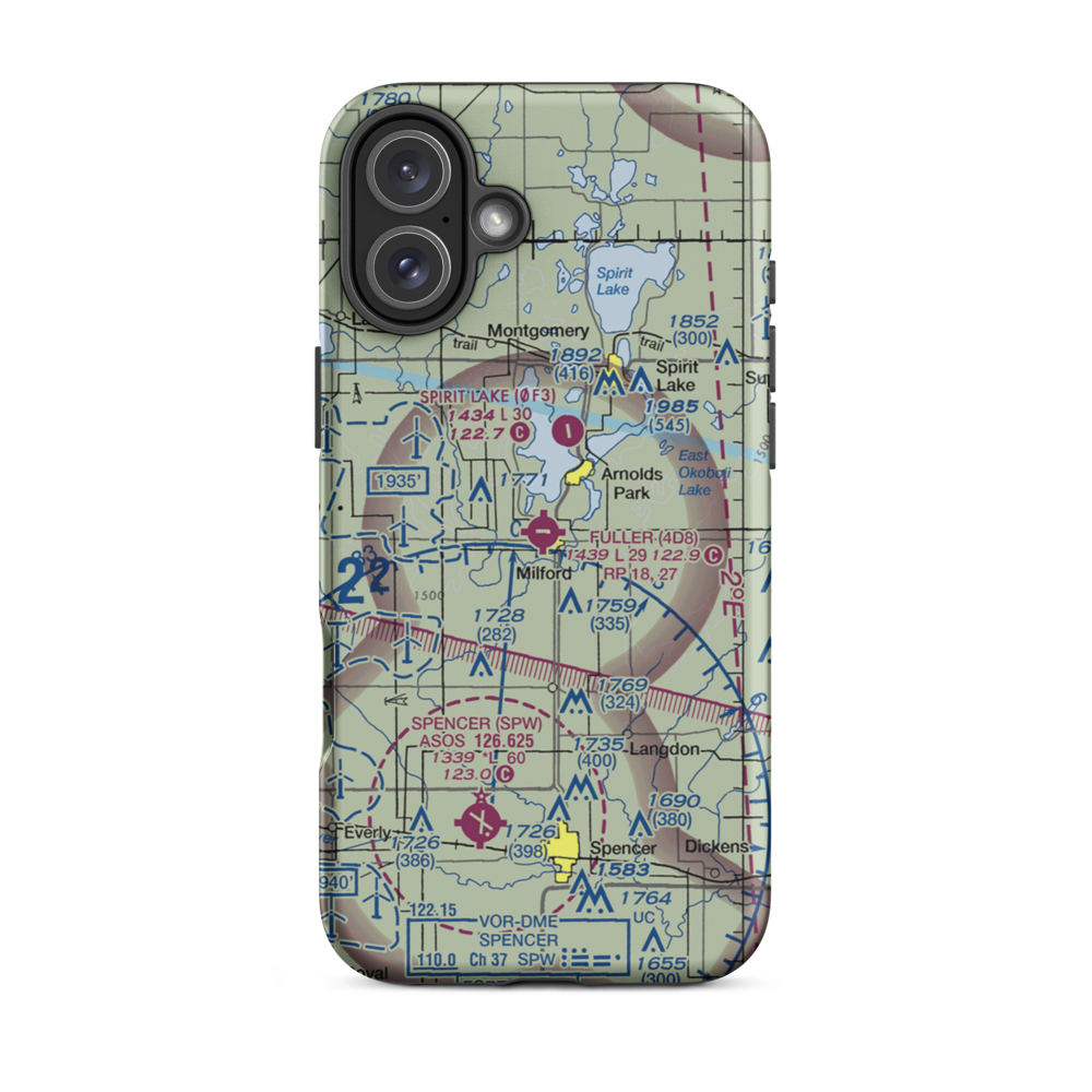 Fuller Airport (4D8) VFR Sectional  Tough iPhone Case iPhone 16 Plus model shown