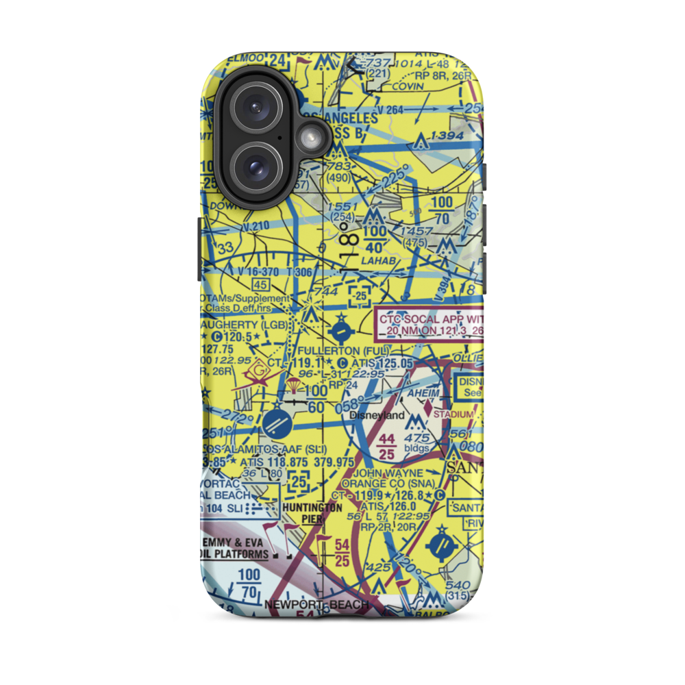 Fullerton Municipal Airport (FUL) VFR Sectional  Tough iPhone Case iPhone 16 Plus model shown