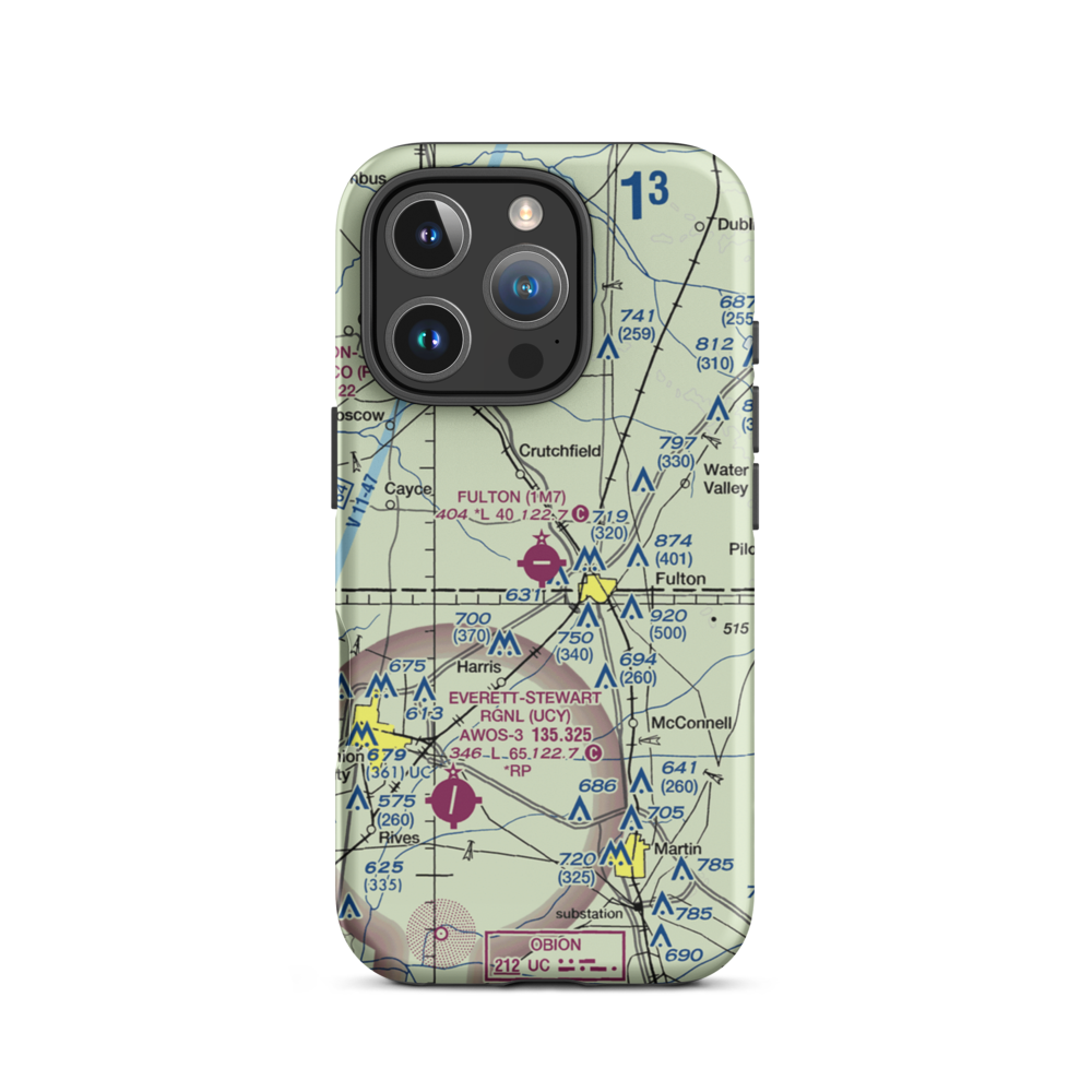 Fulton Airport (1M7) VFR Sectional  Tough iPhone Case iPhone 16 Pro model shown