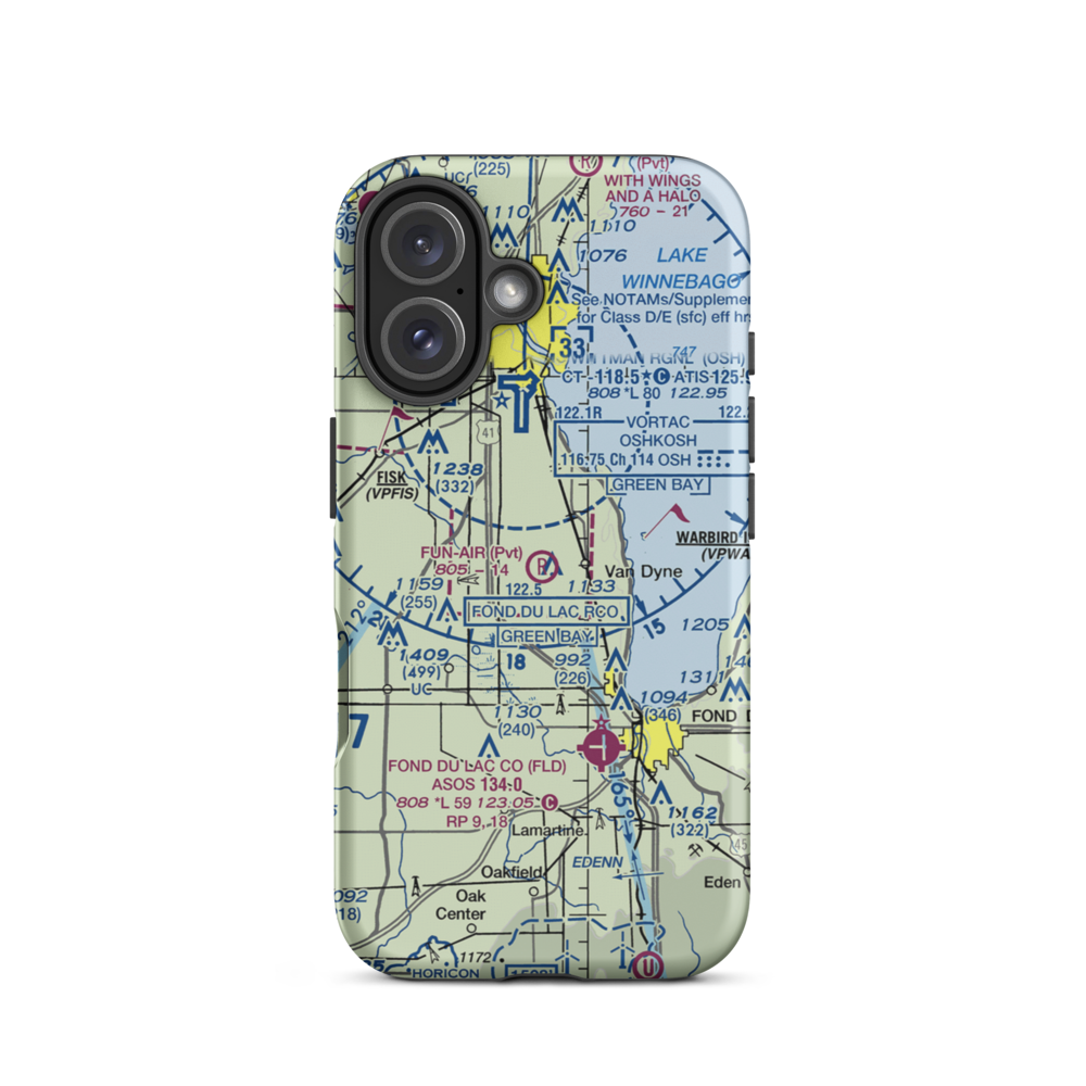 Fun-Air Airport (WI46) VFR Sectional  Tough iPhone Case iPhone 16 model shown
