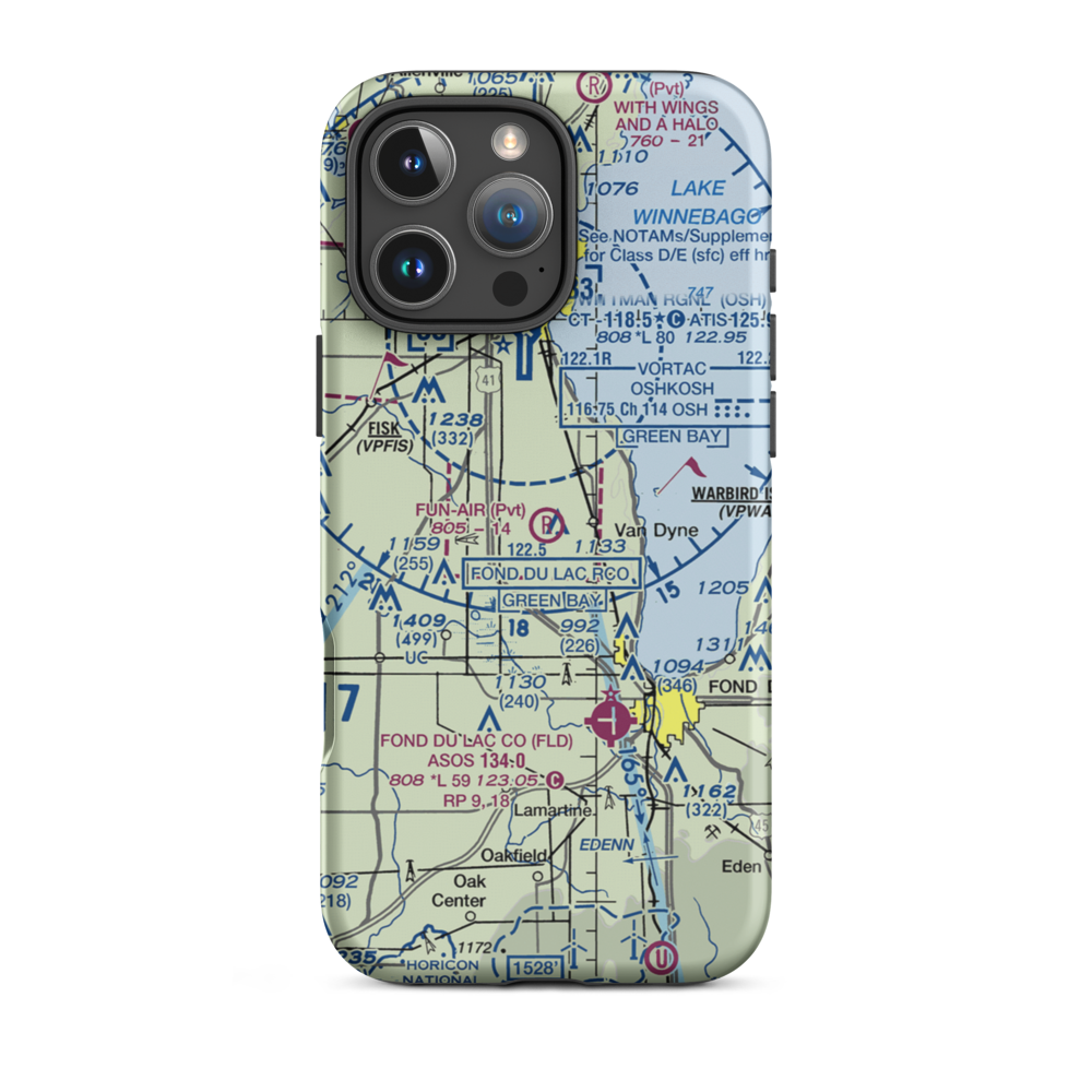 Fun-Air Airport (WI46) VFR Sectional  Tough iPhone Case iPhone 16 Pro Max model shown