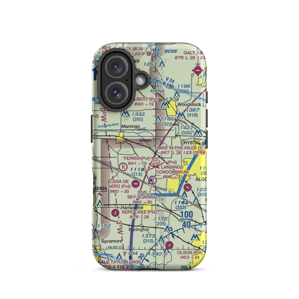Funny Farm Airport (5LL7) VFR Sectional  Tough iPhone Case iPhone 16 model shown