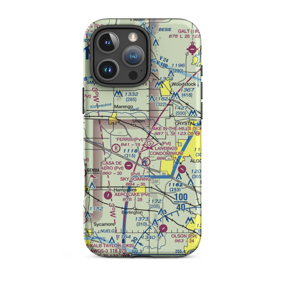 Funny Farm Airport (5LL7) VFR Sectional  Tough iPhone Case iPhone 16 Pro Max model shown