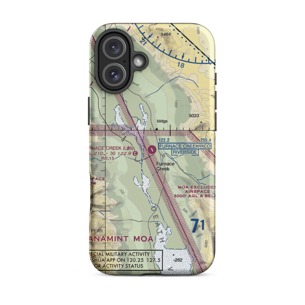 Furnace Creek Airport (L06) VFR Sectional  Tough iPhone Case iPhone 16 Plus model shown