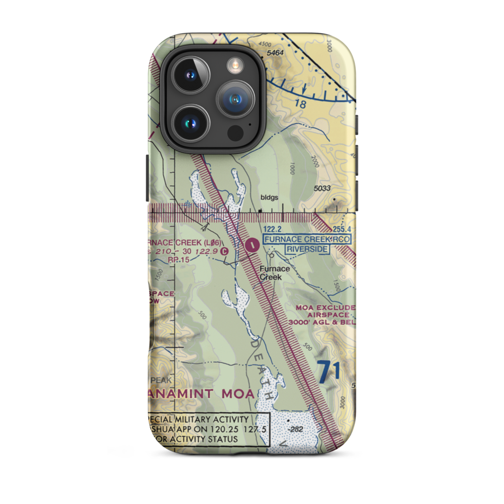 Furnace Creek Airport (L06) VFR Sectional  Tough iPhone Case iPhone 16 Pro Max model shown