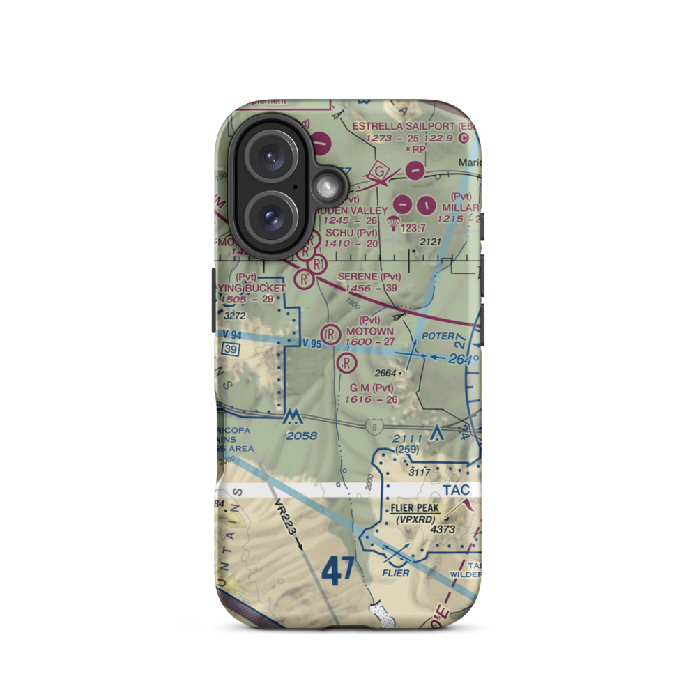 G.M. Ranch Airport (AZ61) VFR Sectional  Tough iPhone Case iPhone 16 model shown