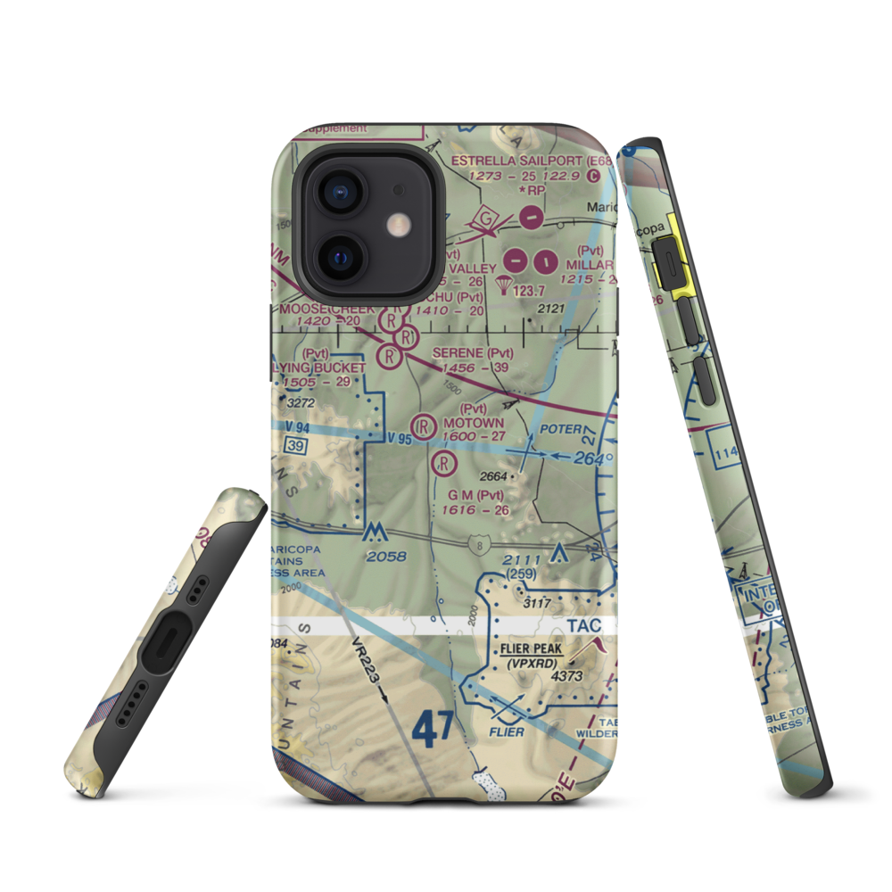 G.M. Ranch Airport (AZ61) VFR Sectional  Tough iPhone Case iPhone 12 model shown