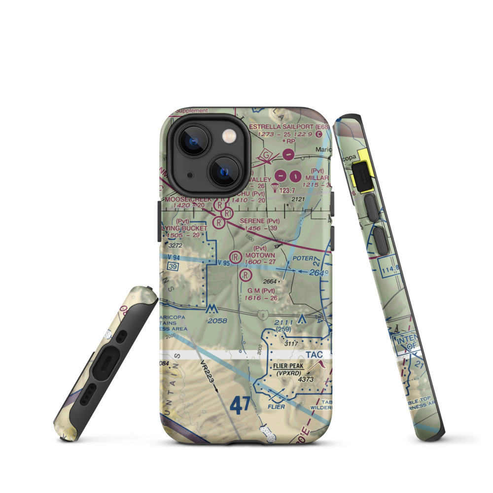 G.M. Ranch Airport (AZ61) VFR Sectional  Tough iPhone Case iPhone 13 mini model shown