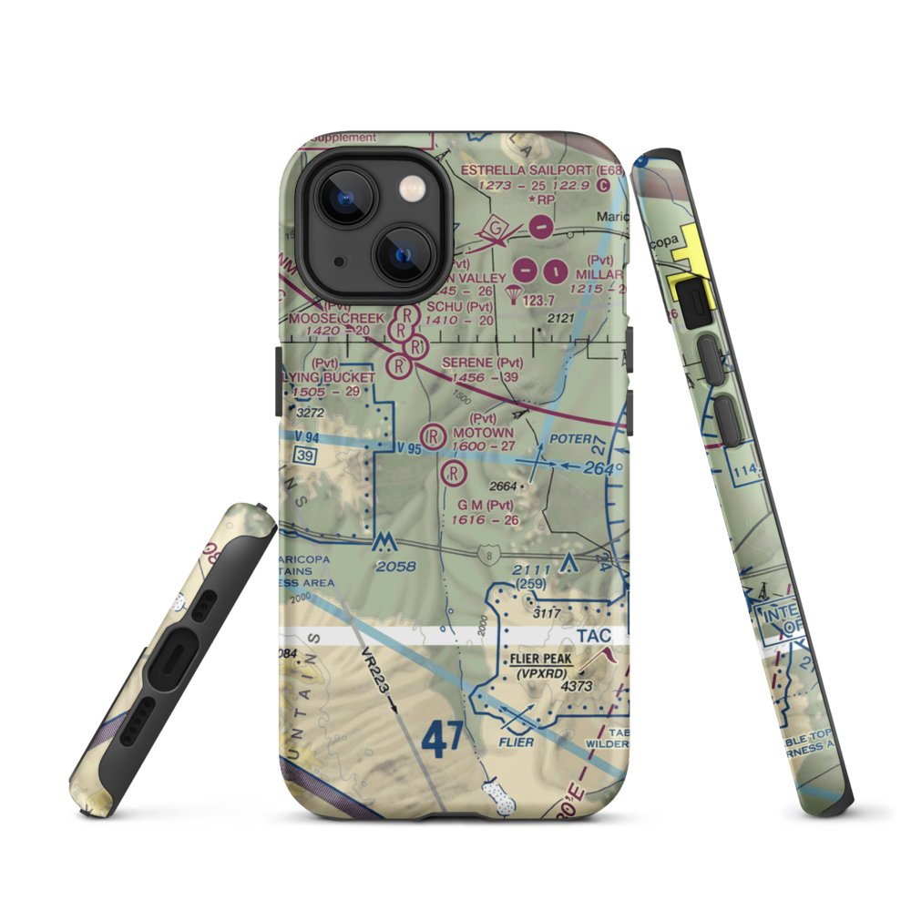 G.M. Ranch Airport (AZ61) VFR Sectional  Tough iPhone Case iPhone 13 model shown