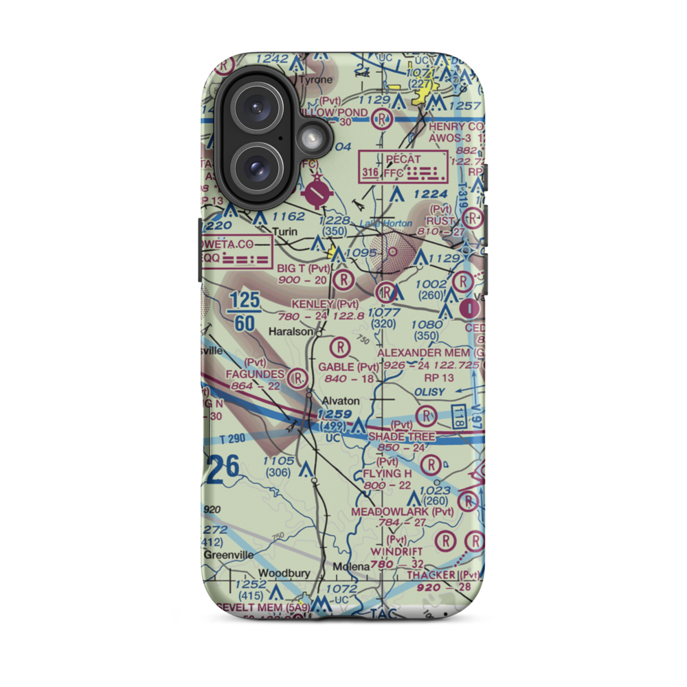 Gable Branch Airport (5GA0) VFR Sectional  Tough iPhone Case iPhone 16 Plus model shown