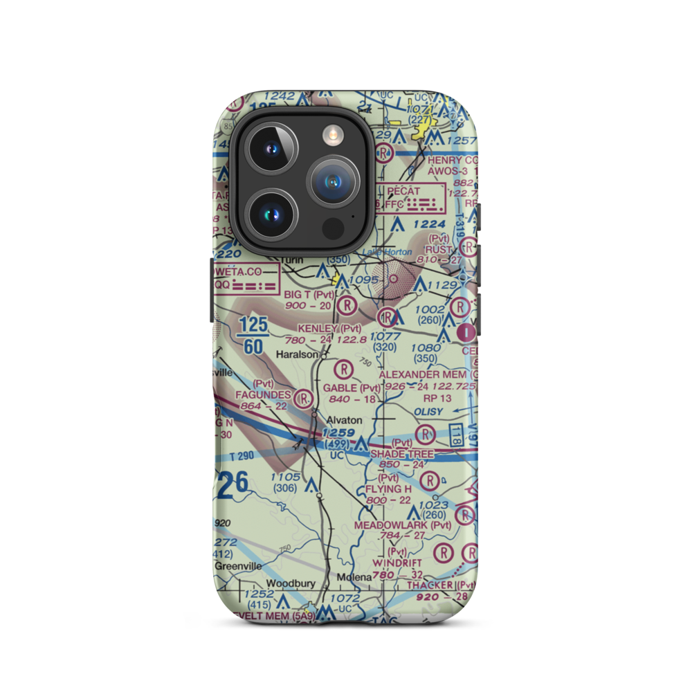 Gable Branch Airport (5GA0) VFR Sectional  Tough iPhone Case iPhone 16 Pro model shown