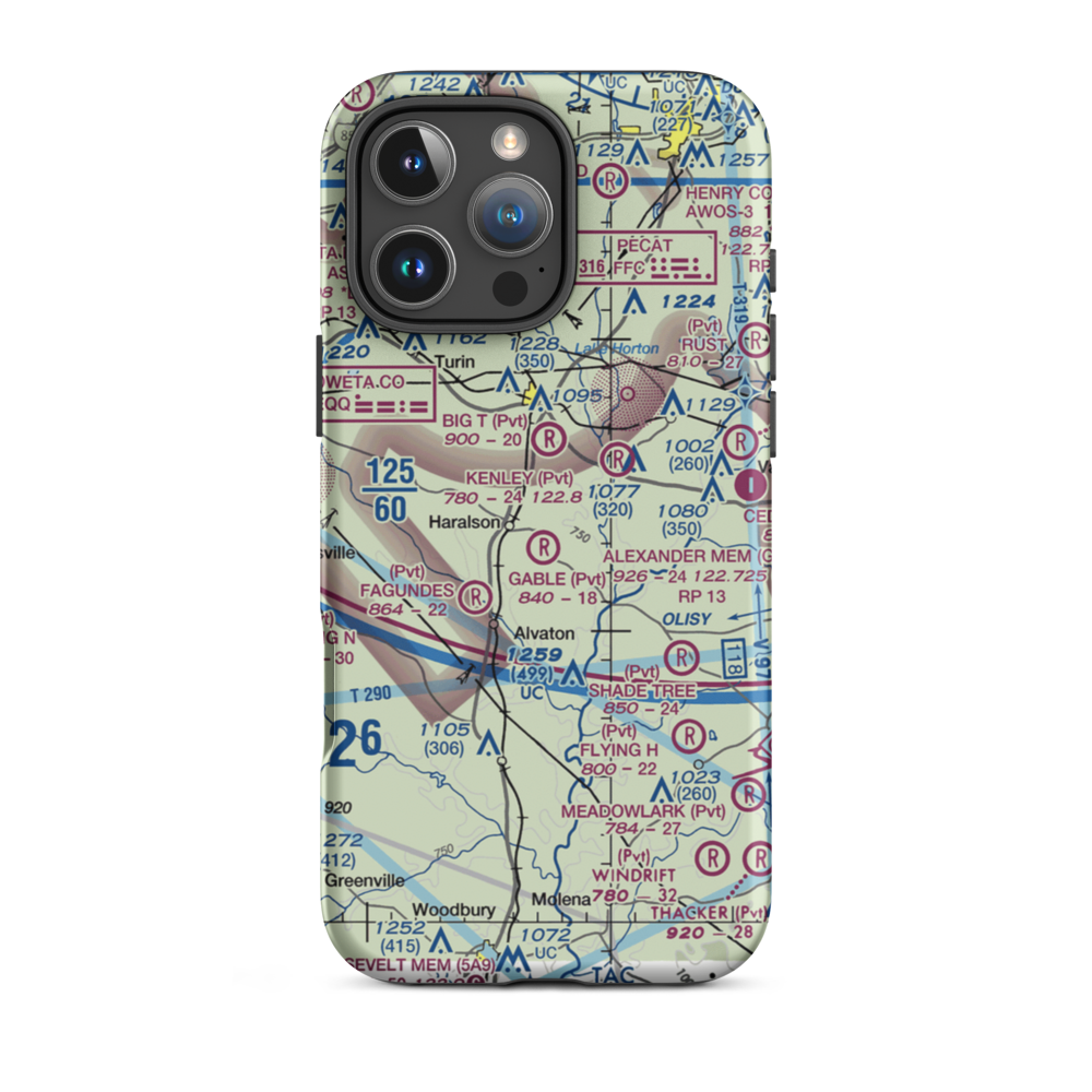Gable Branch Airport (5GA0) VFR Sectional  Tough iPhone Case iPhone 16 Pro Max model shown