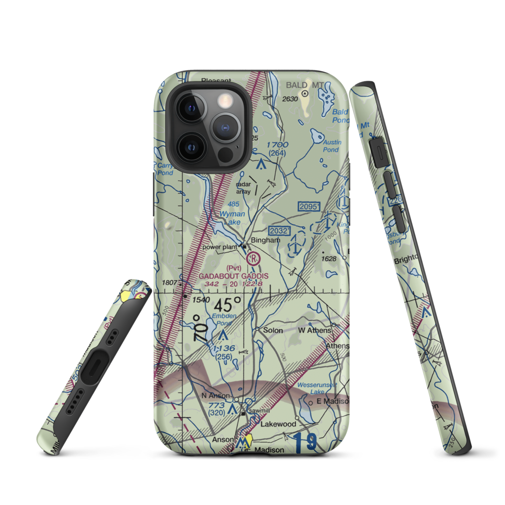 Gadabout Gaddis Airport (ME08) VFR Sectional  Tough iPhone Case iPhone 12 Pro model shown
