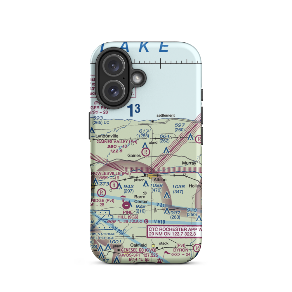 Gaines Valley Aviation Airport (NY06) VFR Sectional  Tough iPhone Case iPhone 16 model shown
