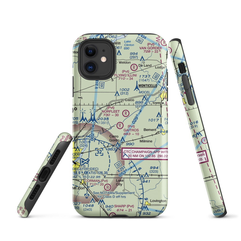 Gaitros STOL Airport (88IL) VFR Sectional  Tough iPhone Case iPhone 11 model shown