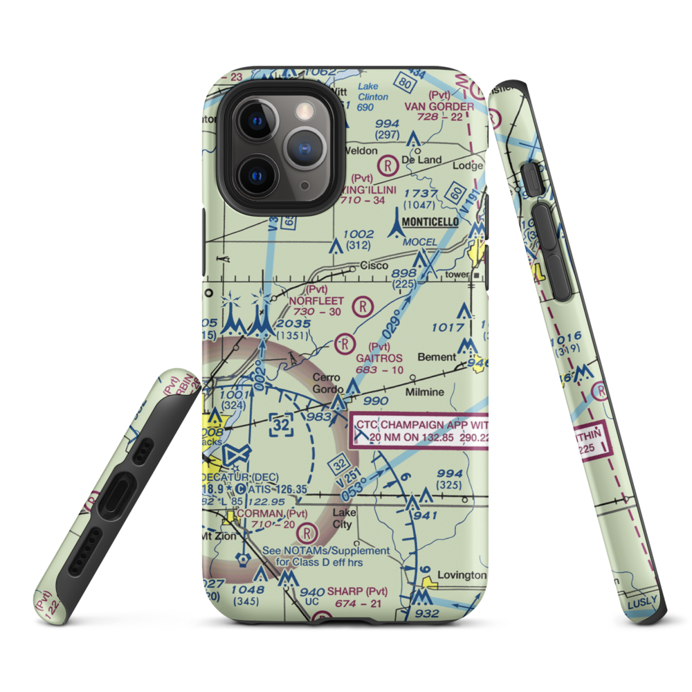 Gaitros STOL Airport (88IL) VFR Sectional  Tough iPhone Case iPhone 11 Pro model shown